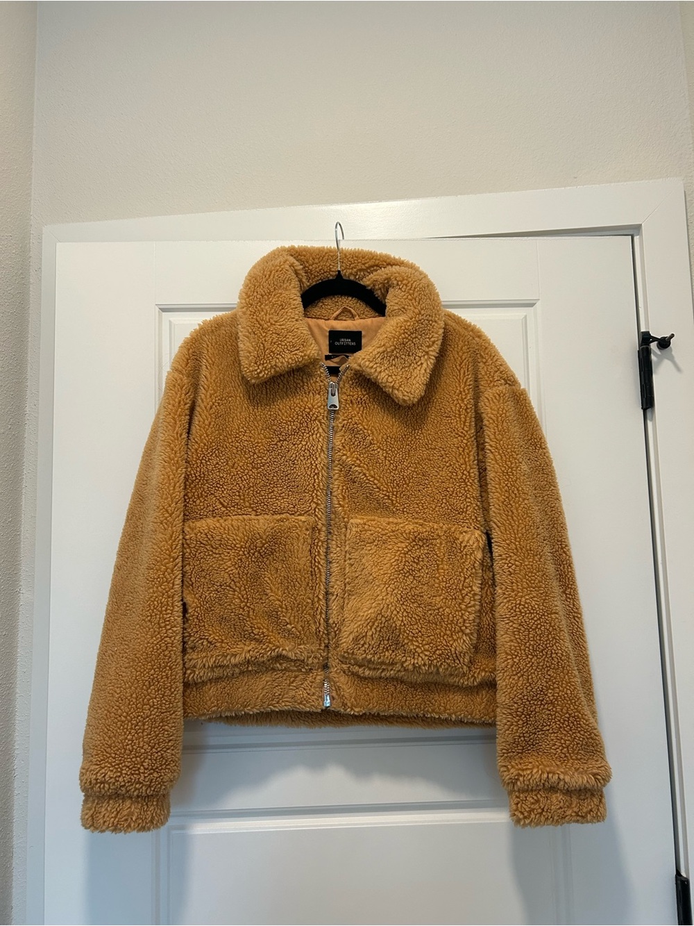 Urban Outfitters Camel Teddy Zip Jacket